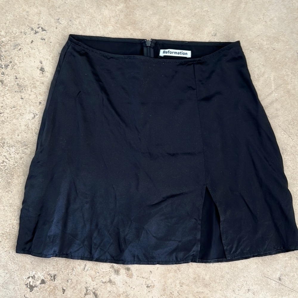 Reformation silk mini skirt